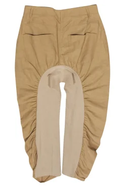 Stella McCartney - Khaki Curve Ruched "Tina" Paneled Pants Sz 4