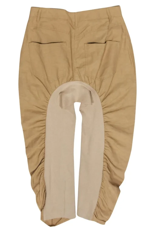 Stella McCartney - Khaki Curve Ruched "Tina" Paneled Pants Sz 4
