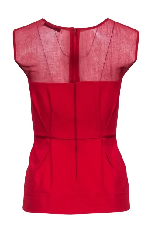 Stella McCartney - Red Sleeveless Peplum Top Sz 6