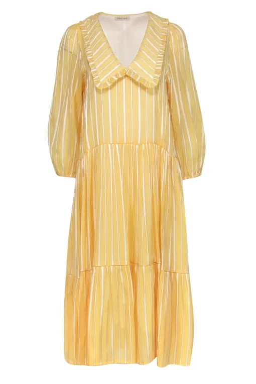 Stella Nova - Yellow Stripped Peter Pan Collar Dress Sz 2