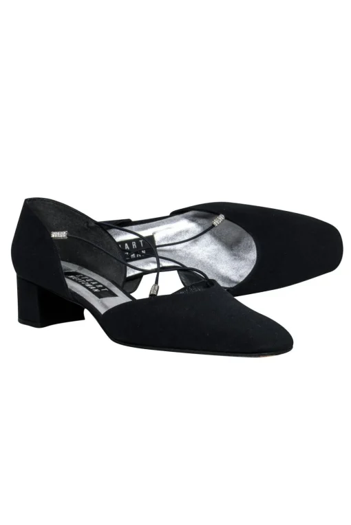 Stuart Weitzman - Black Block Heel Pumps w/ Crisscross Design Sz 7.5