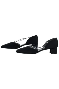 Stuart Weitzman - Black Block Heel Pumps w/ Crisscross Design Sz 7.5