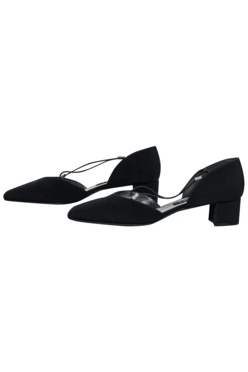 Stuart Weitzman - Black Block Heel Pumps w/ Crisscross Design Sz 7.5