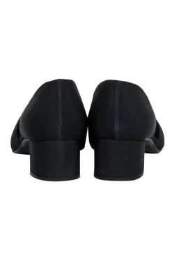 Stuart Weitzman - Black Block Heel Pumps w/ Crisscross Design Sz 7.5