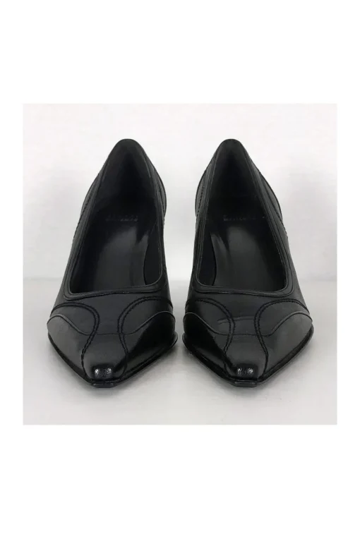 Stuart Weitzman - Black Leather Pointed Pumps Sz 9