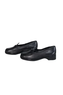 Stuart Weitzman - Black Leather Loafers w/ Patent Trim & Bow Accent Sz 10