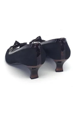 Stuart Weitzman - Black Peep Toe Pumps w/ Tortoise Trim Sz 9