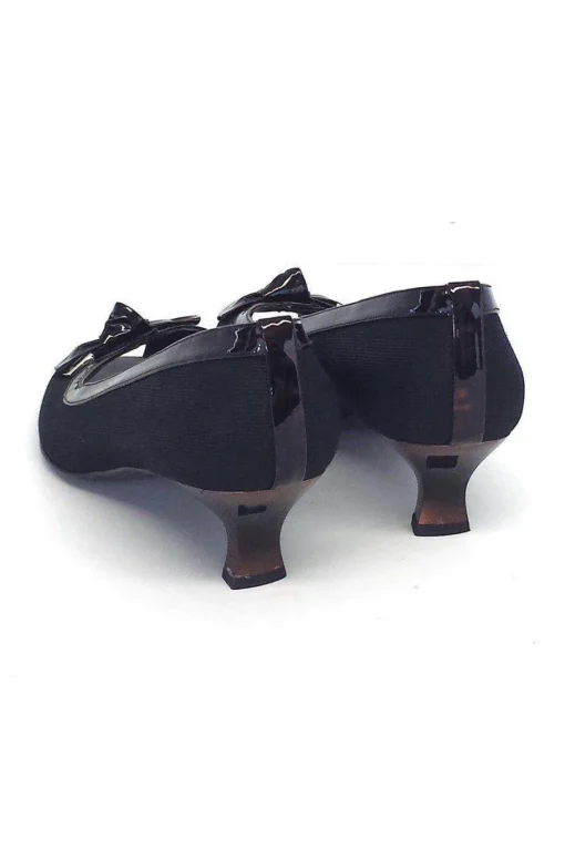 Stuart Weitzman - Black Peep Toe Pumps w/ Tortoise Trim Sz 9