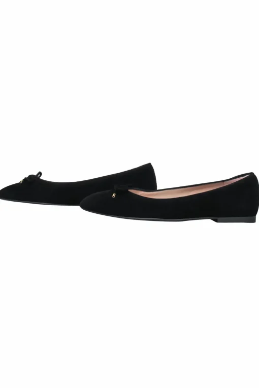 Stuart Weitzman - Black Suede "Gabby" Ballerina Flats w/ Bow Sz 8.5