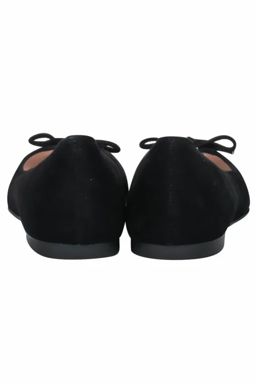 Stuart Weitzman - Black Suede "Gabby" Ballerina Flats w/ Bow Sz 8.5