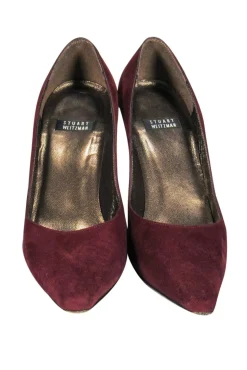 Stuart Weitzman - Burgundy Suede Pointed-Toe Pump Sz 5