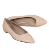 Stuart Weitzman - Cream Patent Leather Pointed-Toe Flats Sz 5