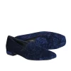 Stuart Weitzman - Dark Blue Velvet Brocade Loafers Sz 7.5