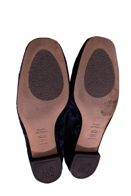 Stuart Weitzman - Dark Blue Velvet Brocade Loafers Sz 7.5