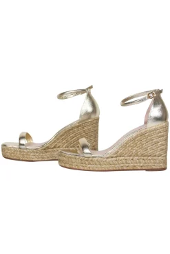 Stuart Weitzman - Gold Espadrille Wedge Heels Sz 9.5