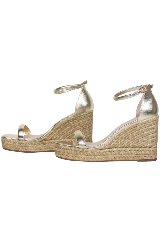 Stuart Weitzman - Gold Espadrille Wedge Heels Sz 9.5