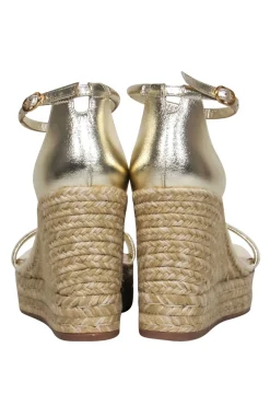 Stuart Weitzman - Gold Espadrille Wedge Heels Sz 9.5