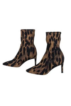 Stuart Weitzman - Tan & Black Leopard Print Short Boots Sz 7