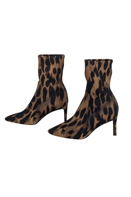 Stuart Weitzman - Tan & Black Leopard Print Short Boots Sz 7
