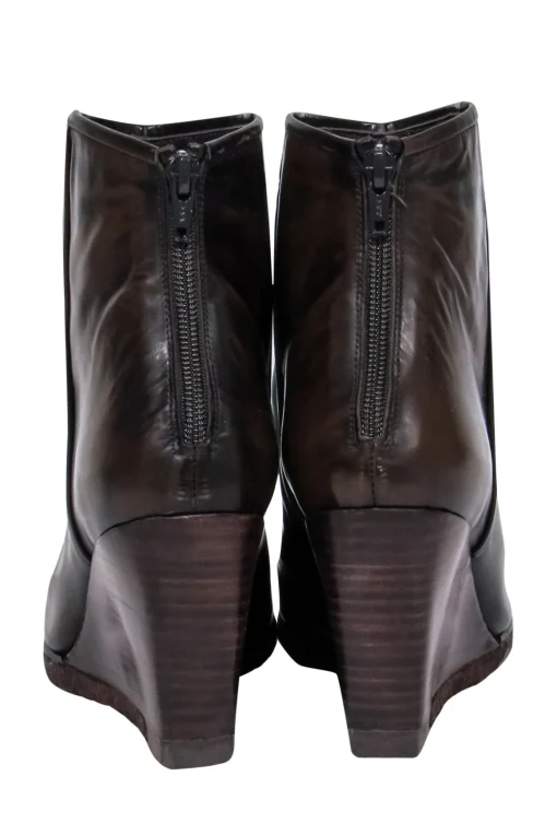 Stuart Weitzman - Walnut Marbled Leather "Rho" Ankle Booties Sz 9