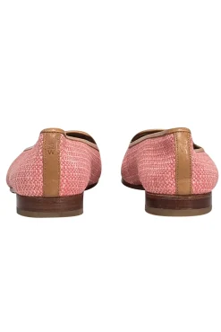 Stubbs & Wootton - Pink Woven Embroidered Toe Flats Sz 6.5