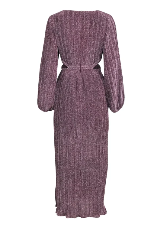 Suboo - Mauve Sparkle Balloon Sleeve Maxi Dress w/ Side Cutouts Sz S