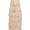 Sue Wong - Nude Embellished Lace Layer Strapless Gown Sz 0