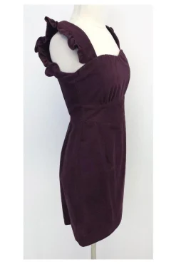 Sunner - Maroon Cutout Back Corduroy Dress Sz XS