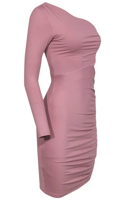 Susana Monaco - Dusty Rose One-Shoulder Ruched Dress w/ Cutout Sz XS
