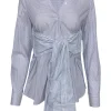 T by Alexander Wang - Blue & White Striped Avant-Garde Blouse Sz 0