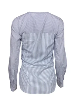 T by Alexander Wang - Blue & White Striped Avant-Garde Blouse Sz 0