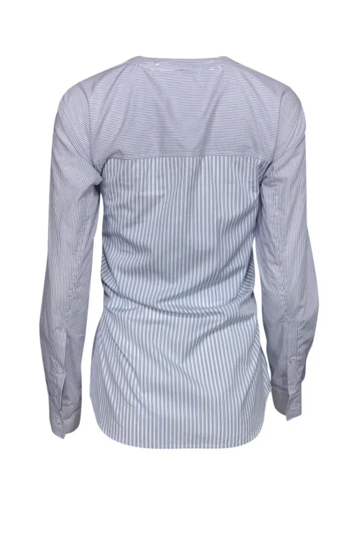 T by Alexander Wang - Blue & White Striped Avant-Garde Blouse Sz 0