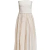 Tanya Taylor - Beige & Cream Ribbed Knit Halter Dress Sz M