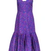 Tanya Taylor - Blue & Pink Floral Print Sleeveless Midi Dress Sz 4