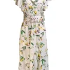 Tanya Taylor - Ivory, Yellow, Green, & Purple Floral Print Dress Sz 6