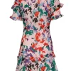 Tanya Taylor - White & Multi Color Print Silk Blend Dress Sz 0