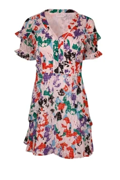 Tanya Taylor - White & Multi Color Print Silk Blend Dress Sz 0