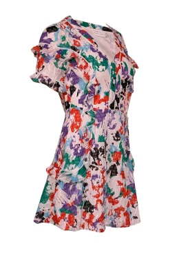 Tanya Taylor - White & Multi Color Print Silk Blend Dress Sz 0