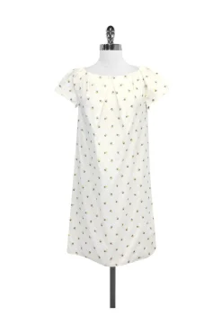 Tara Jarmon - Ivory & Yellow Floral Cotton Blend Dress Sz 6
