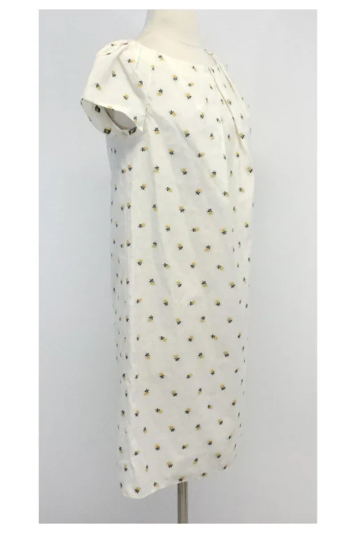 Tara Jarmon - Ivory & Yellow Floral Cotton Blend Dress Sz 6