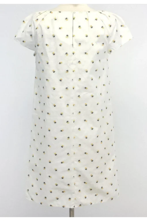 Tara Jarmon - Ivory & Yellow Floral Cotton Blend Dress Sz 6