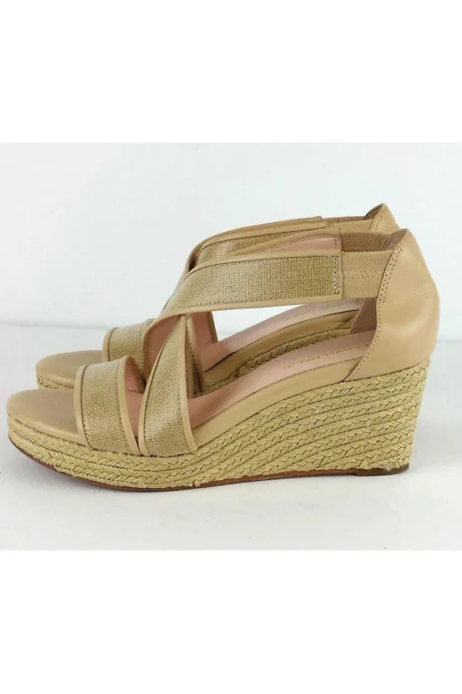 Taryn Rose - Tan Strappy Krissy Espadrille Wedges Sz 7.5