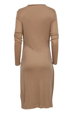 Ted Baker - Beige Ribbed Cowl Neckline Dress Sz 6