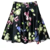Ted Baker - Black Digital Floral Print Pleated Midi Skirt Sz 4
