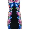 Ted Baker - Black Fitted Floral Cocktail Dress w/ Exposed Zipper Sz 6