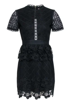Ted Baker - Black Layered Lace Skater "Dixa" Dress Sz 4