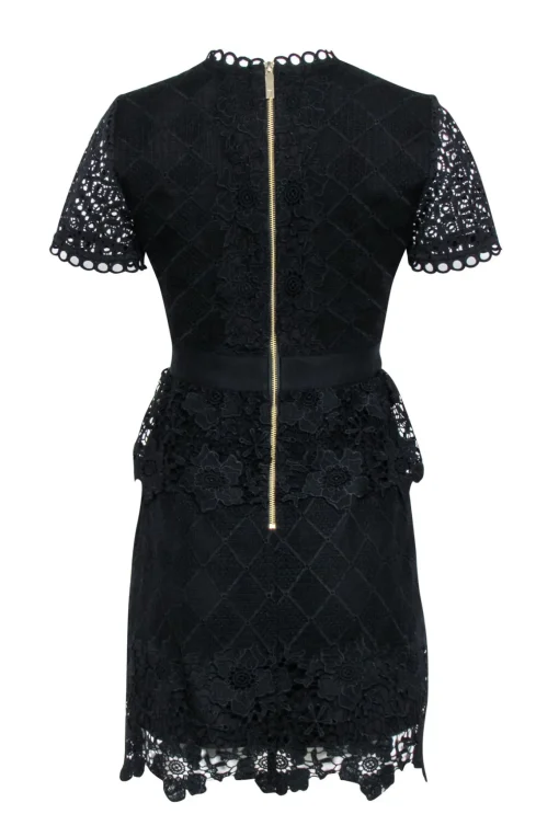 Ted Baker - Black Layered Lace Skater "Dixa" Dress Sz 4