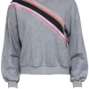 Ted Baker – Grey w/ Pink Stripes Crew Neck Sweater Sz 2