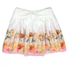 Ted Baker - Ivory & Floral Print Mini Skirt w/ Bow Sz 4
