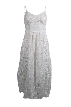 Ted Baker - Ivory Eyelet Lace Midi Dress Sz 4